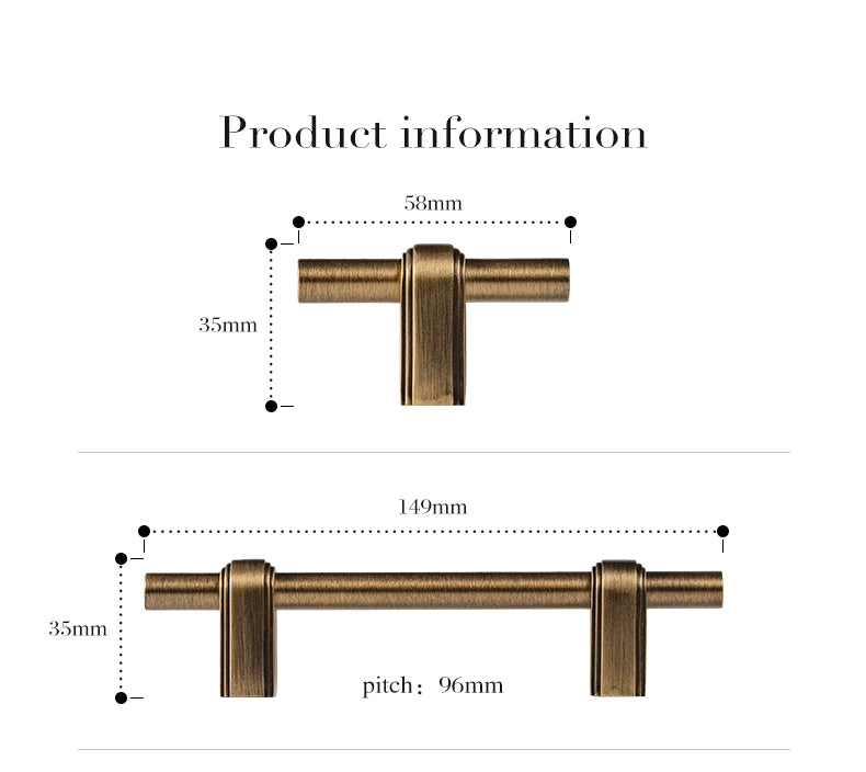 Antique Bronze Solid Brass Cabinet Handle