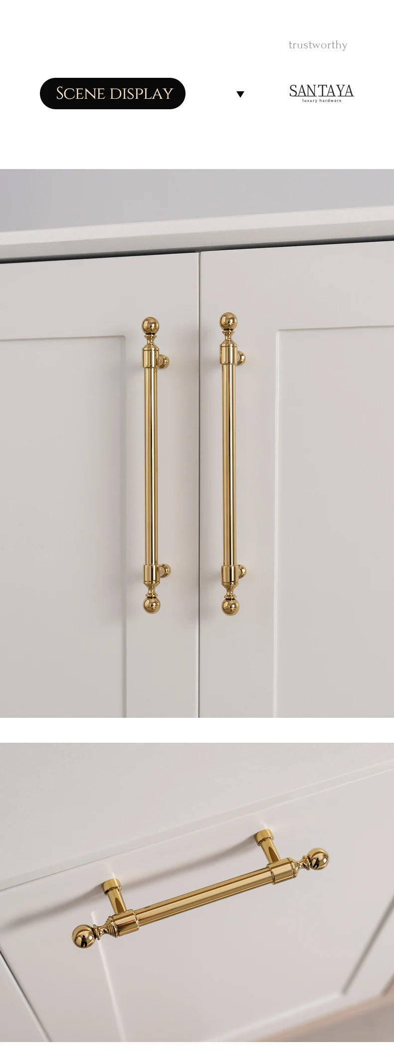Solid Brass Kitchen Cabinet Handle