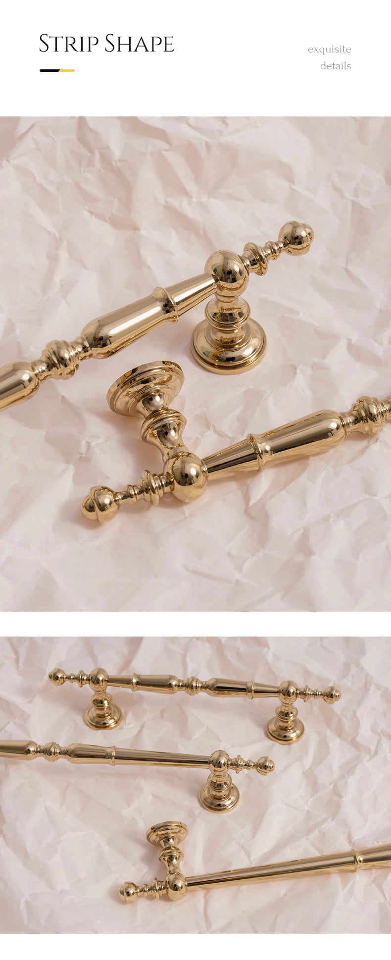 Solid Brass Bright Gold Knob