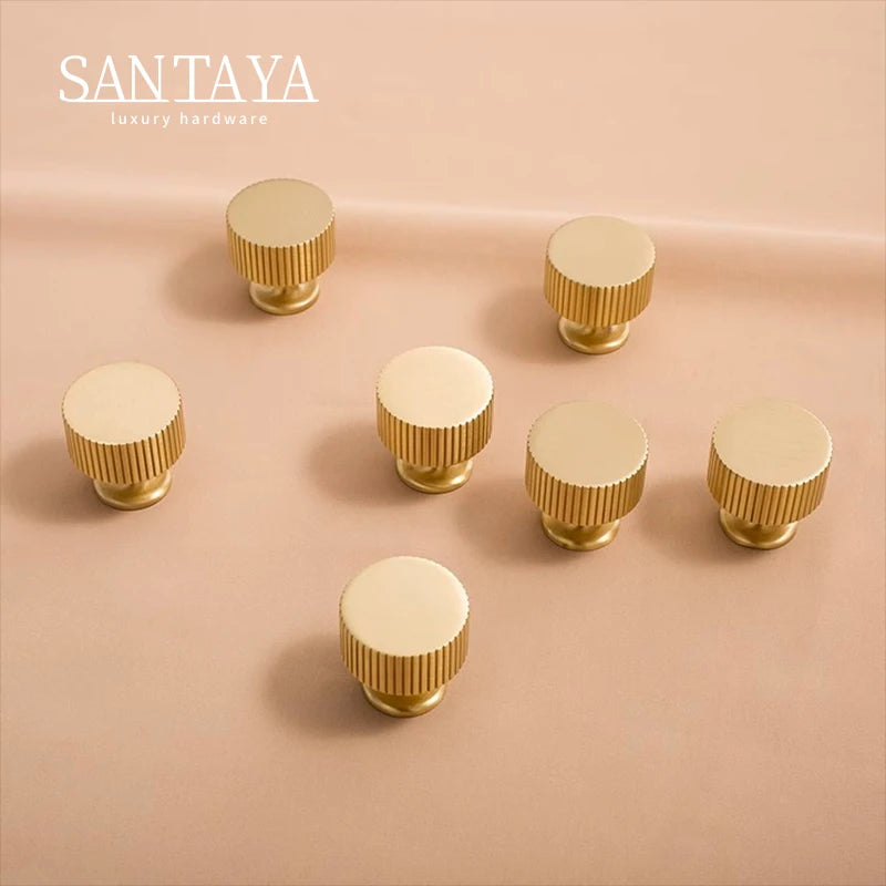 Solid Brass Kitchen Cabinet Gold Knobs