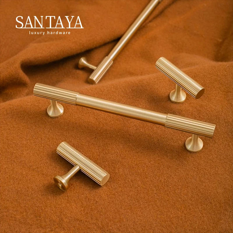 Solid Brass Kitchen Cabinet Gold Knobs