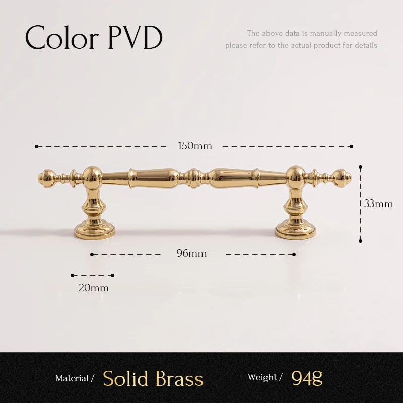 Solid Brass Bright Gold Knob