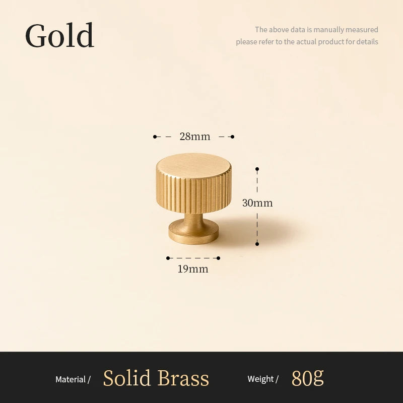 Solid Brass Kitchen Cabinet Gold Knobs