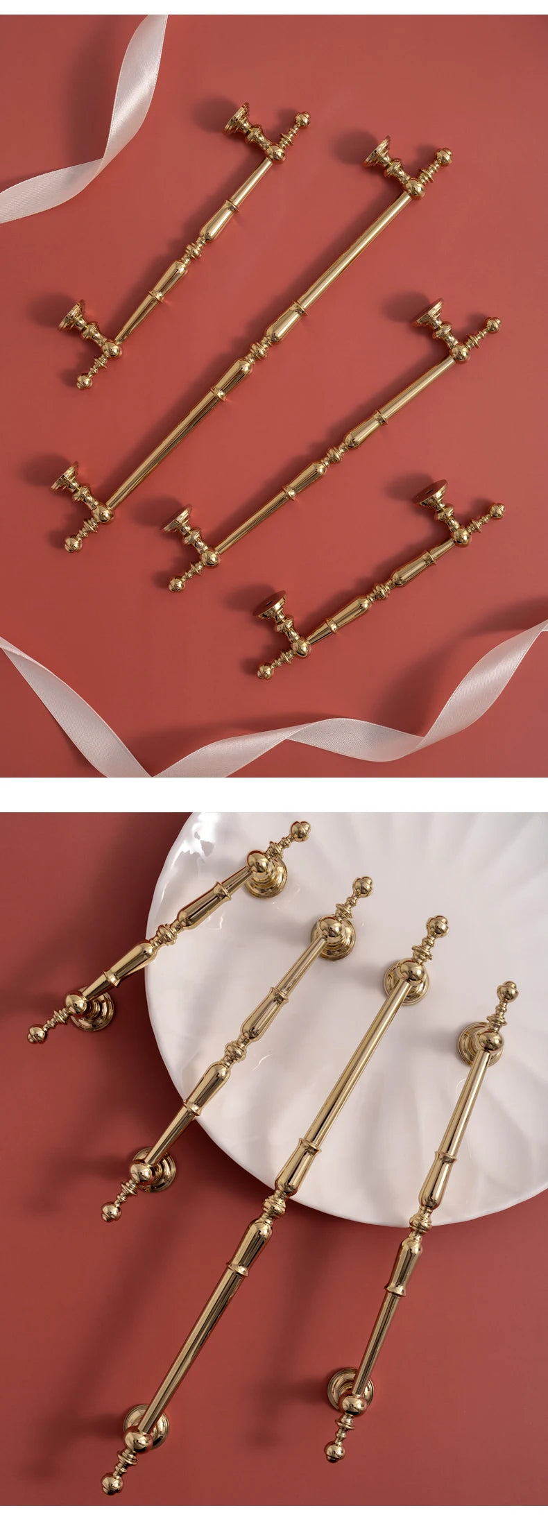 Solid Brass Bright Gold Knob