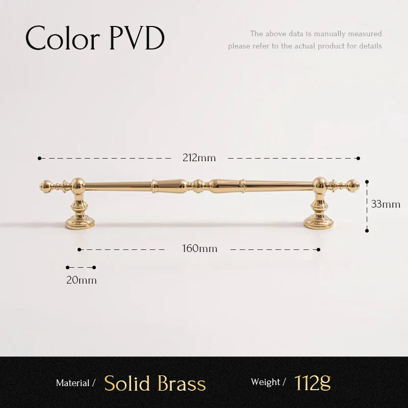 Solid Brass Bright Gold Knob