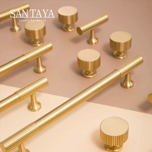 Solid Brass Kitchen Cabinet Gold Knobs