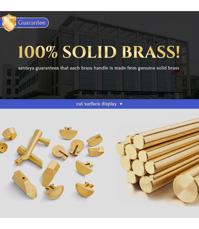 Solid Brass Bright Gold Knob