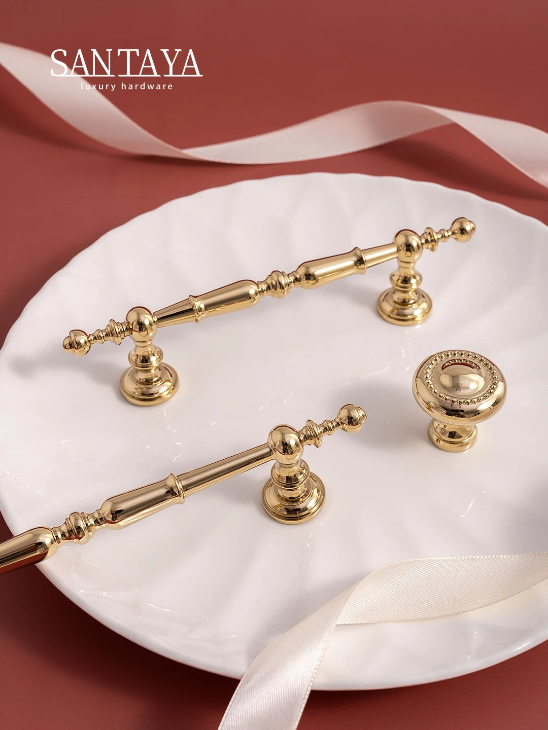 Solid Brass Bright Gold Knob