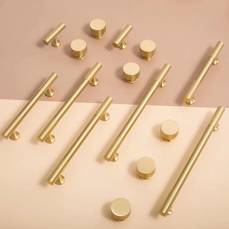 Solid Brass Kitchen Cabinet Gold Knobs
