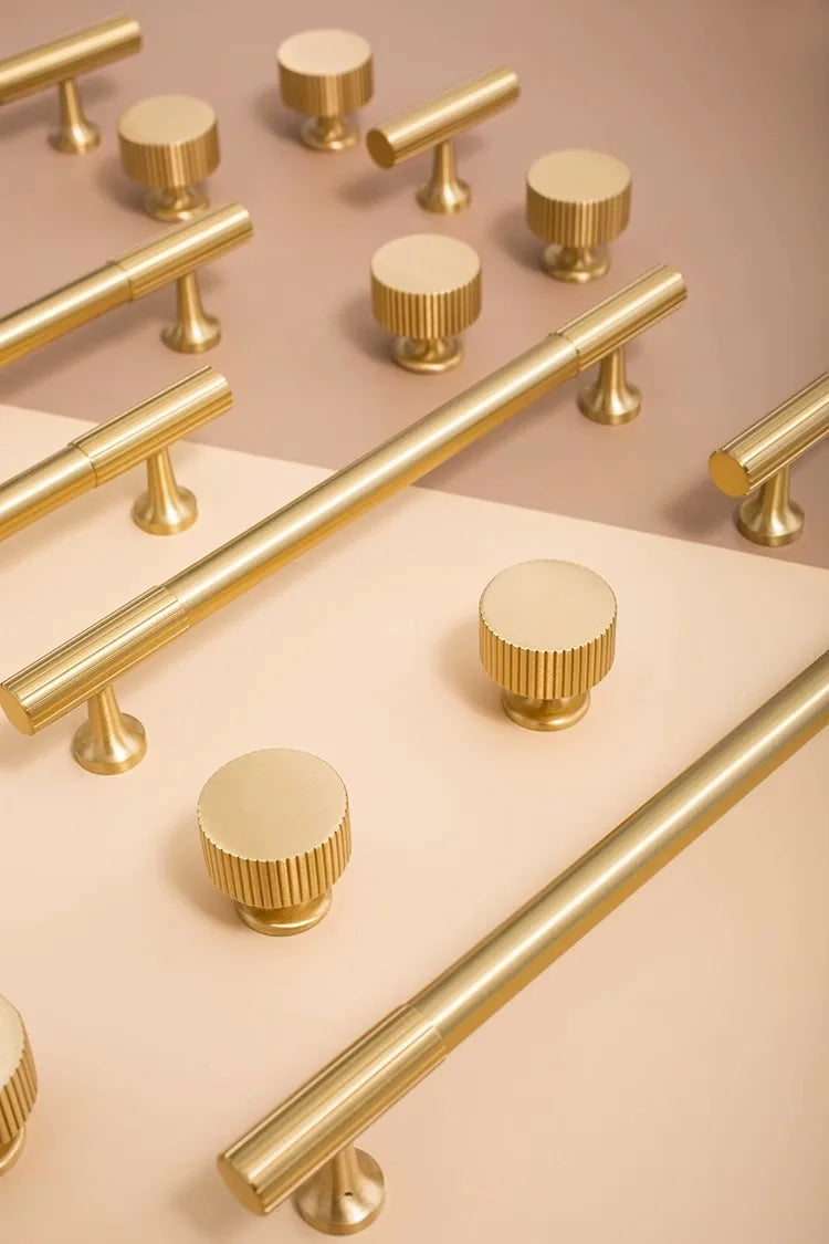Solid Brass Kitchen Cabinet Gold Knobs