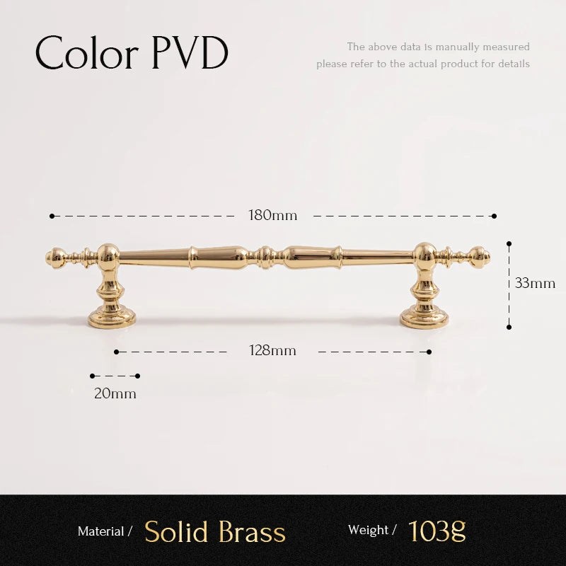 Solid Brass Bright Gold Knob