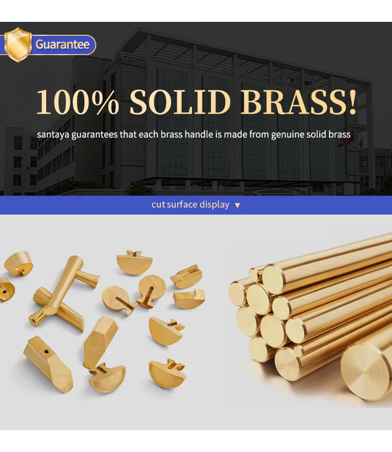 Solid Brass Kitchen Cabinet Gold Knobs